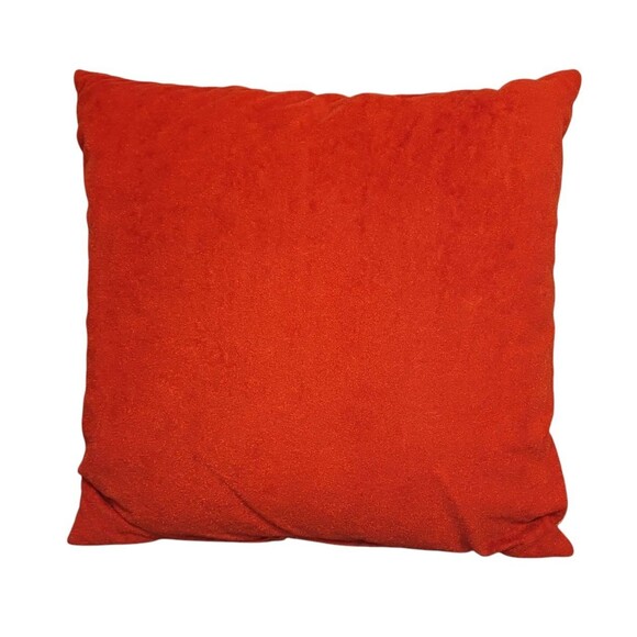 VTG 1970s Velvet Floral Clock Print Couch Throw Pillow Brown Orange Yellow RETRO - Picture 3 of 3